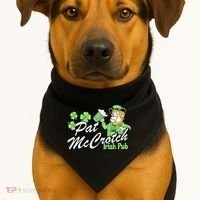 St. PattyS Day Pat Mccrotch Irish Pub Lucky Clover USA-Made Doggie Bandana thumb 1