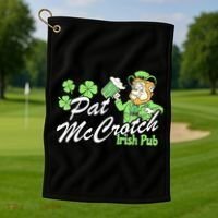 St. PattyS Day Pat Mccrotch Irish Pub Lucky Clover Golf Towel thumb 1