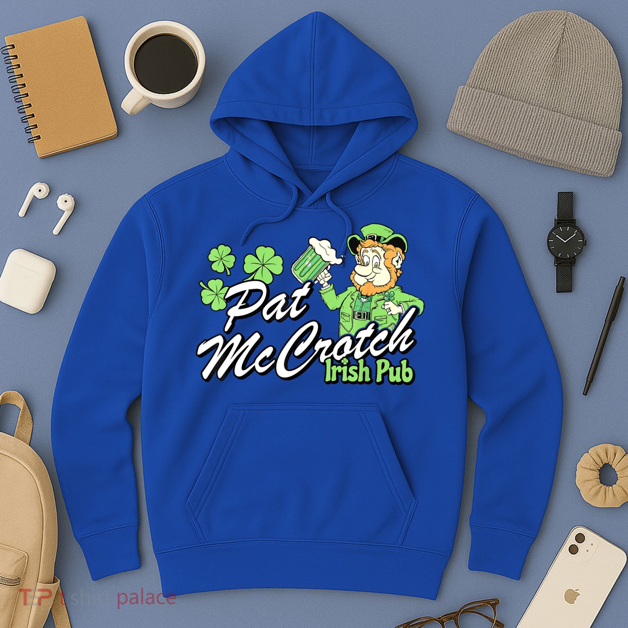 St. PattyS Day Pat Mccrotch Irish Pub Lucky Clover Hoodie
