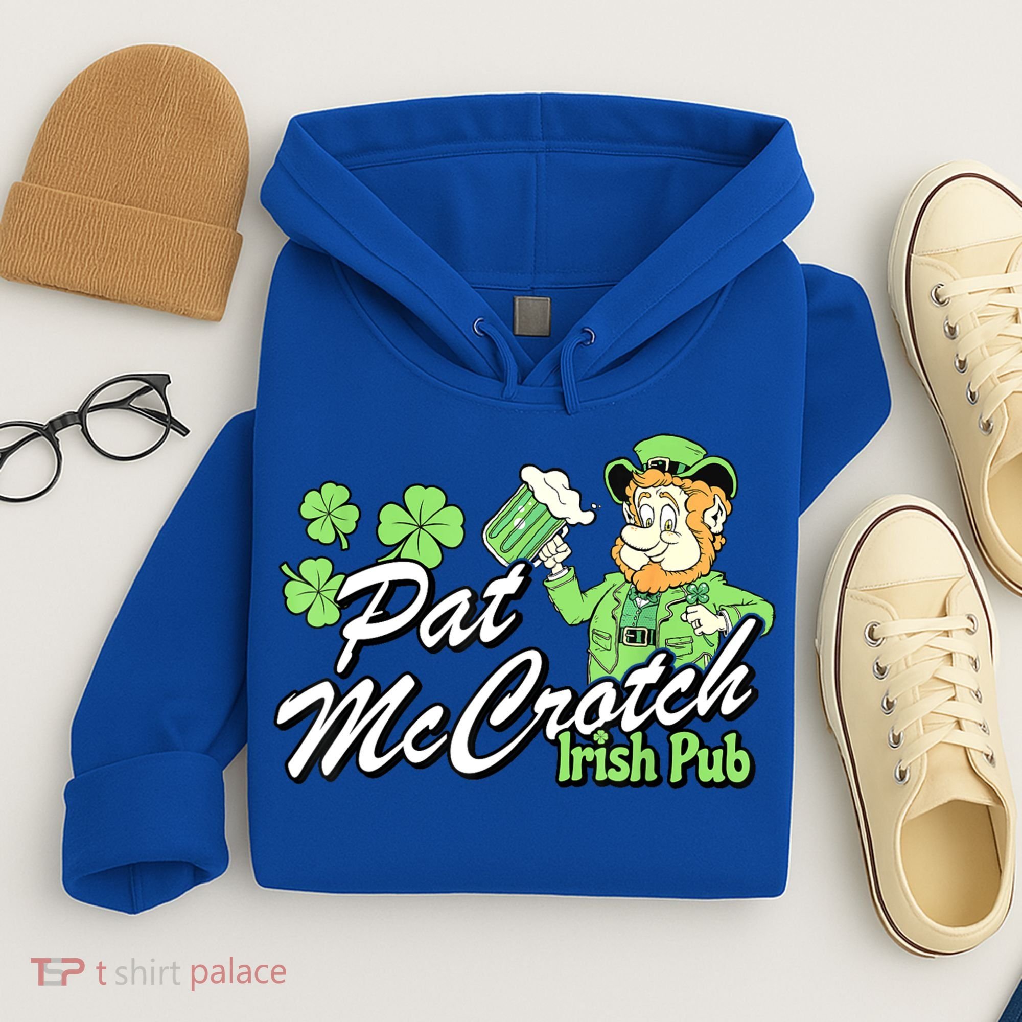 St. PattyS Day Pat Mccrotch Irish Pub Lucky Clover Hoodie