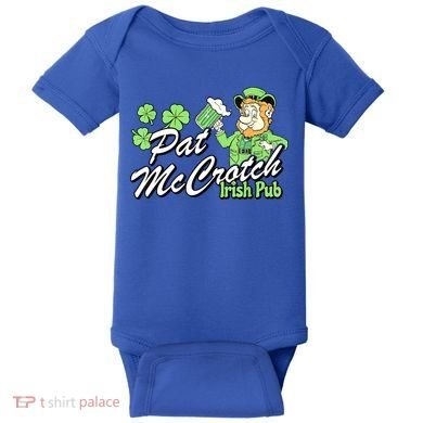 St. PattyS Day Pat Mccrotch Irish Pub Lucky Clover Baby Bodysuit
