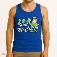 St. PattyS Day Pat Mccrotch Irish Pub Lucky Clover Tank Top thumb 3