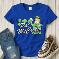 St. PattyS Day Pat Mccrotch Irish Pub Lucky Clover Women's T-Shirt thumb 3