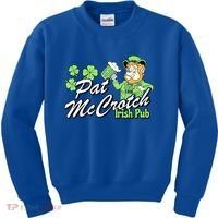St. PattyS Day Pat Mccrotch Irish Pub Lucky Clover Kids Sweatshirt thumb 0