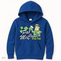 St. PattyS Day Pat Mccrotch Irish Pub Lucky Clover Kids Hoodie thumb 0