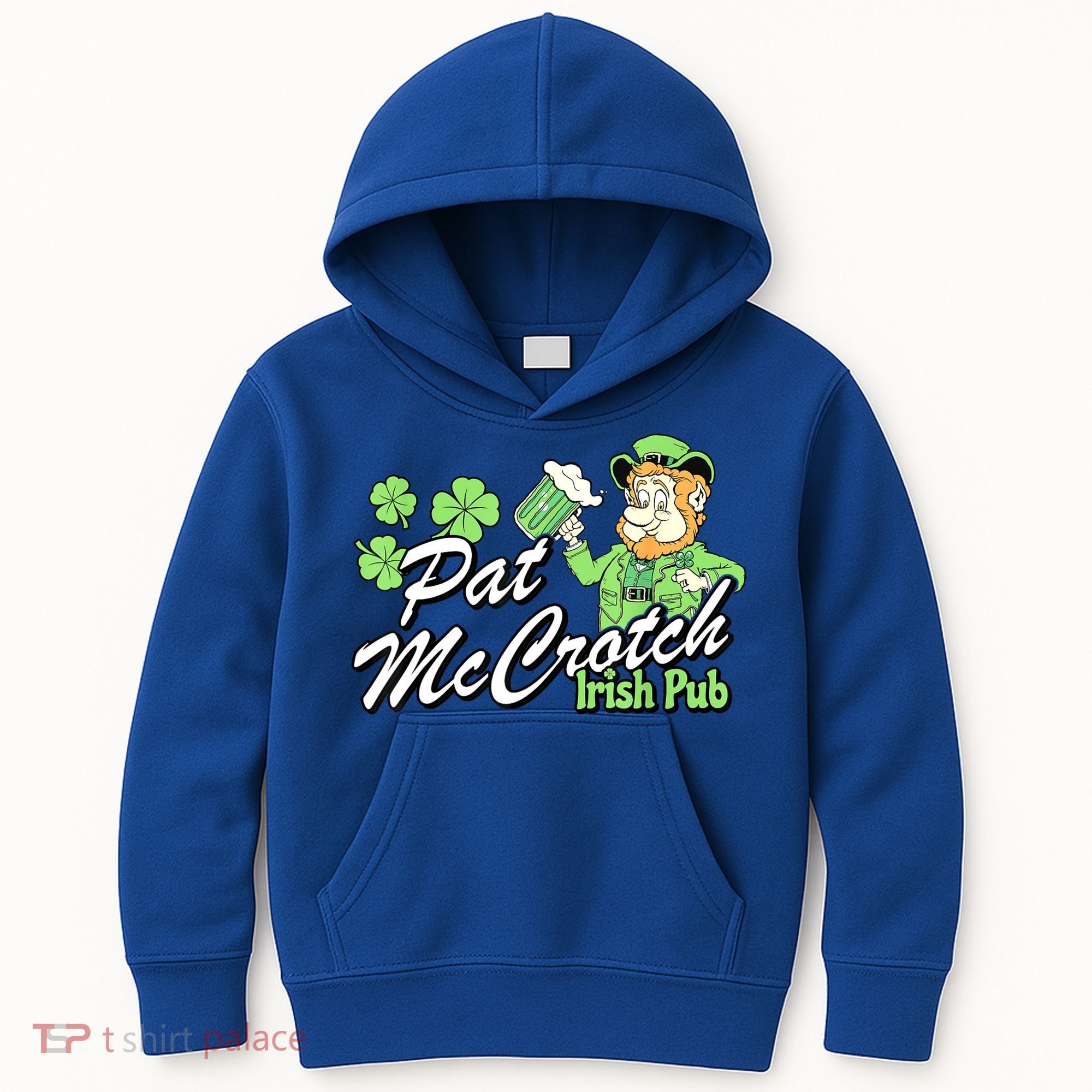 St. PattyS Day Pat Mccrotch Irish Pub Lucky Clover Kids Hoodie