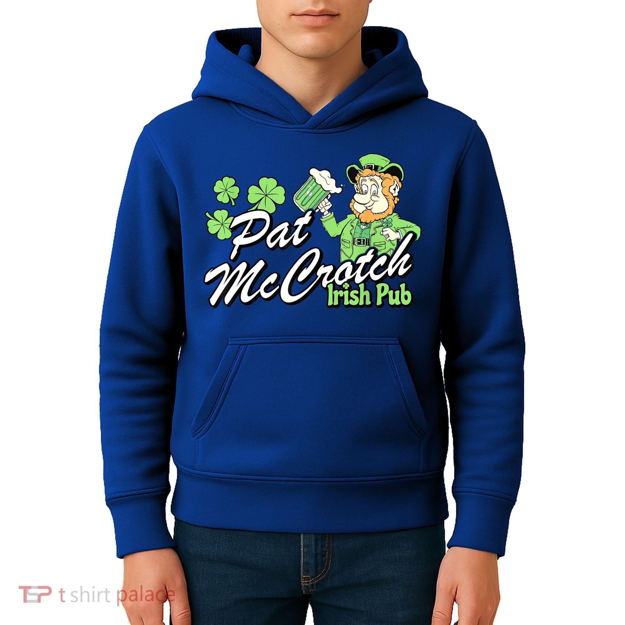 St. PattyS Day Pat Mccrotch Irish Pub Lucky Clover Kids Hoodie