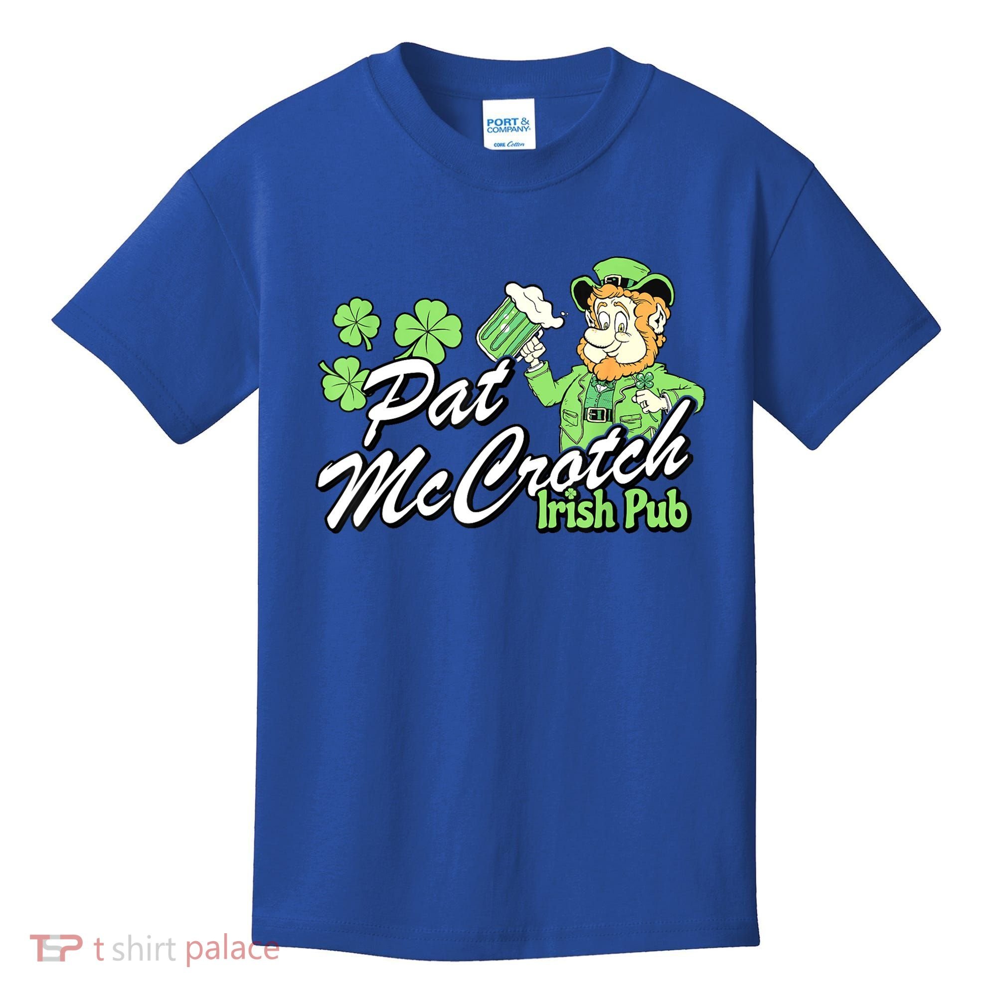 St. PattyS Day Pat Mccrotch Irish Pub Lucky Clover Kids T-Shirt