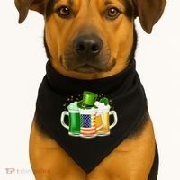 St Patricks Day Usa American Flag Beers USA-Made Doggie Bandana thumb 1