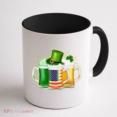 St Patricks Day Usa American Flag Beers Coffee Mug back