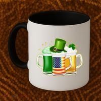 St Patricks Day Usa American Flag Beers Coffee Mug thumb 2