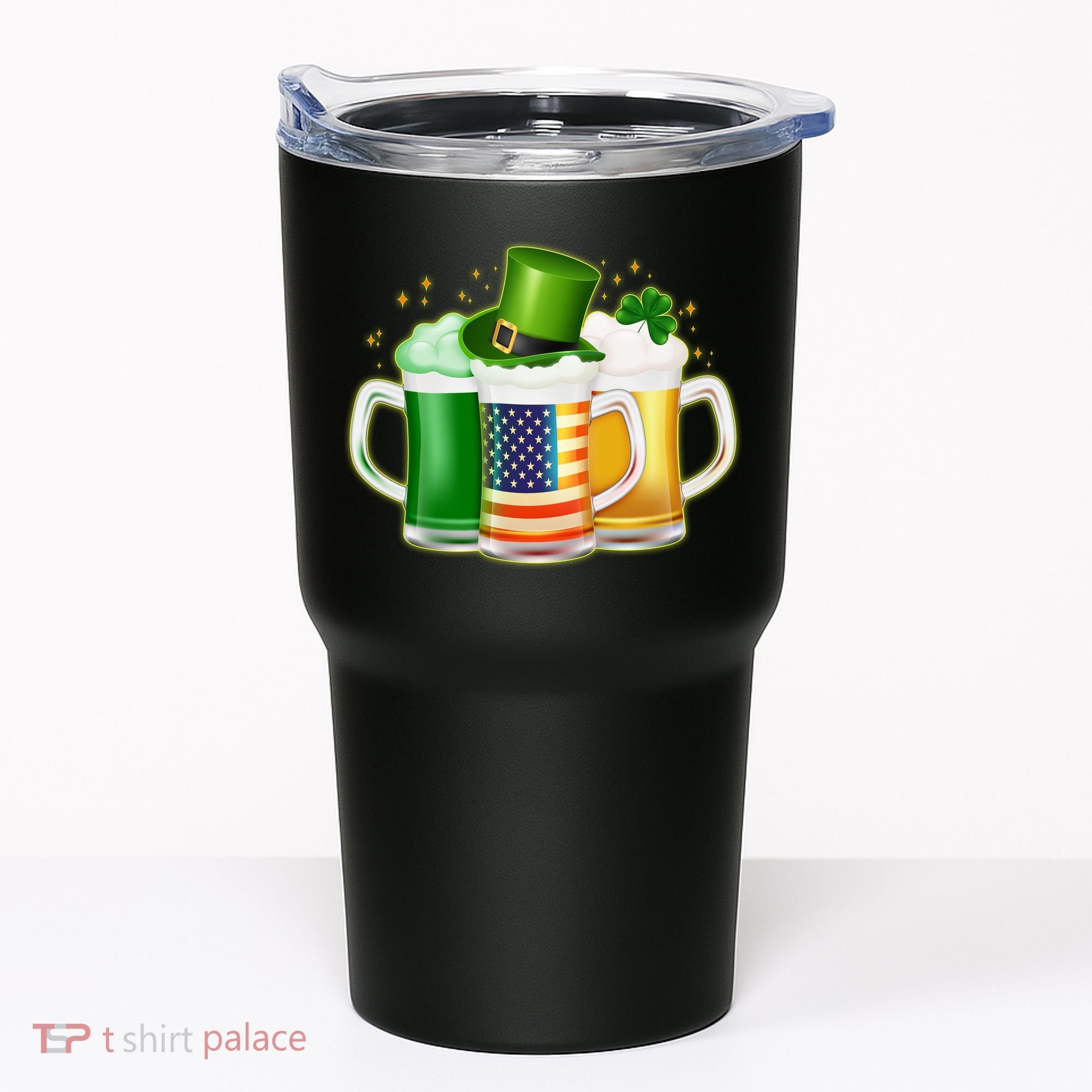 St Patricks Day Usa American Flag Beers Tumbler