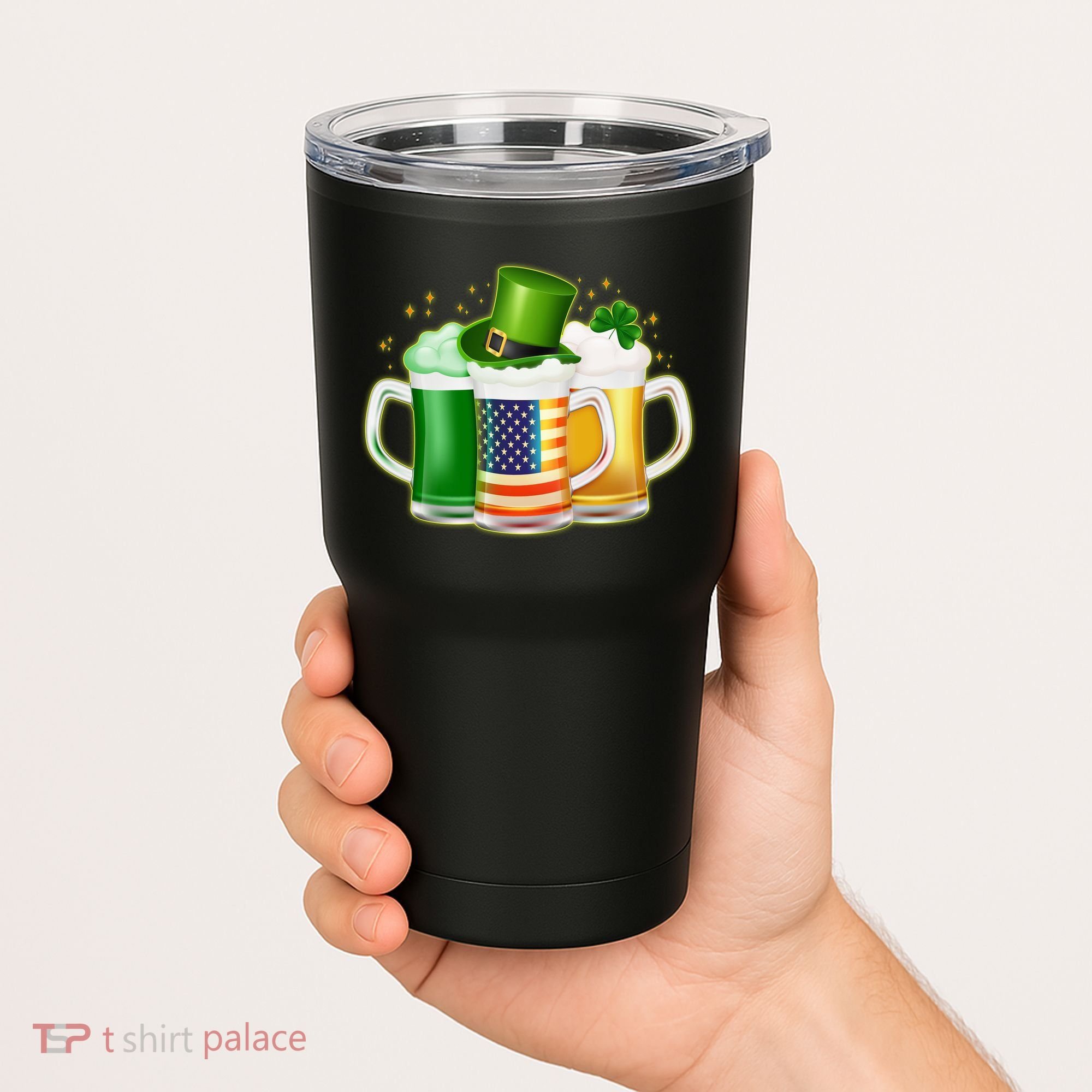 St Patricks Day Usa American Flag Beers Tumbler