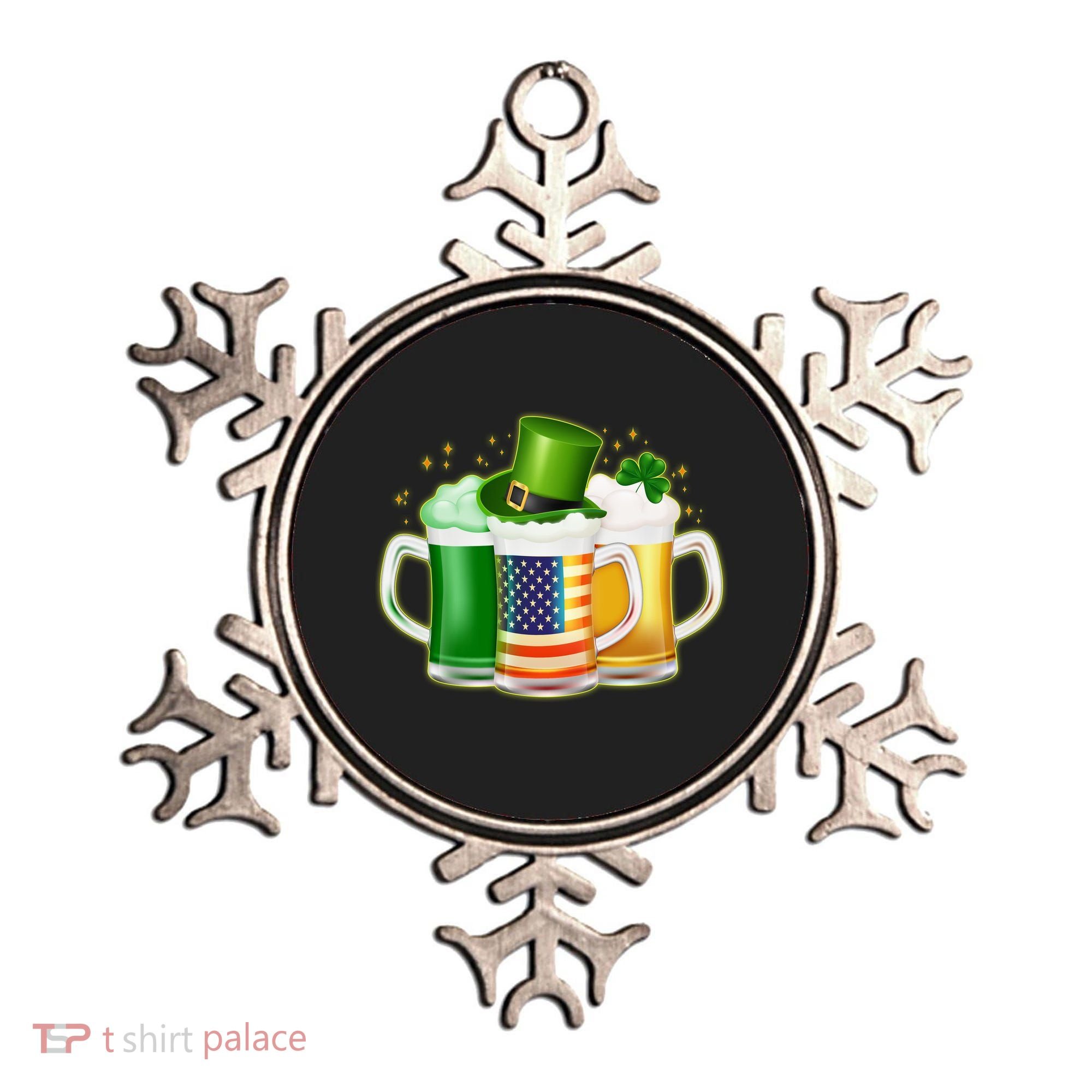 St Patricks Day Usa American Flag Beers Ornament