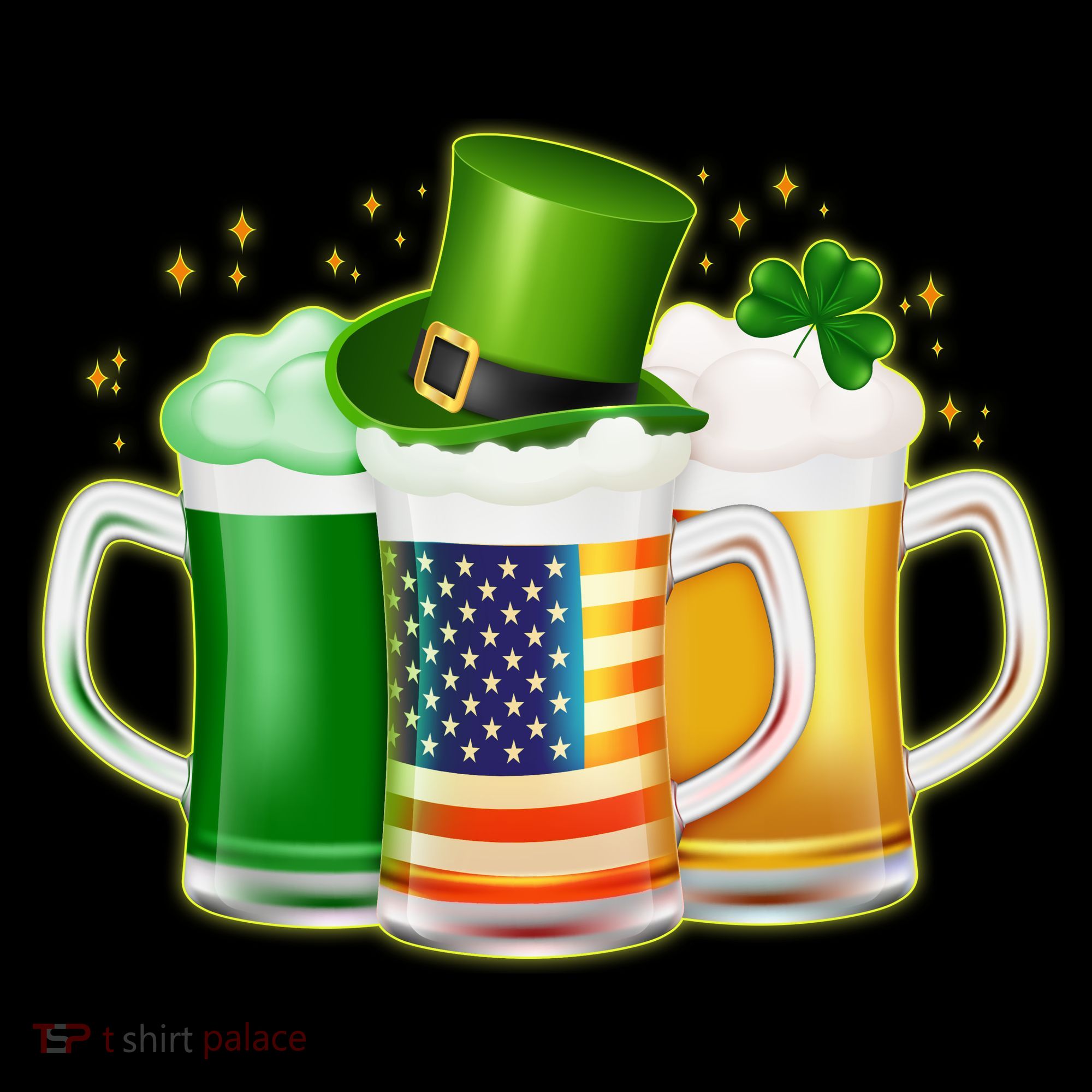 St Patricks Day Usa American Flag Beers Women's Tank Top