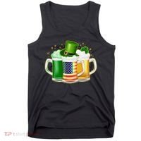 St Patricks Day Usa American Flag Beers Tank Top thumb 0