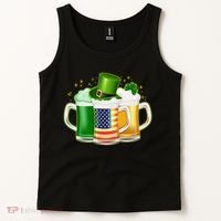 St Patricks Day Usa American Flag Beers Tank Top thumb 2