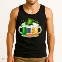 St Patricks Day Usa American Flag Beers Tank Top thumb 3