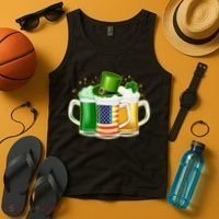 St Patricks Day Usa American Flag Beers Tank Top thumb 4