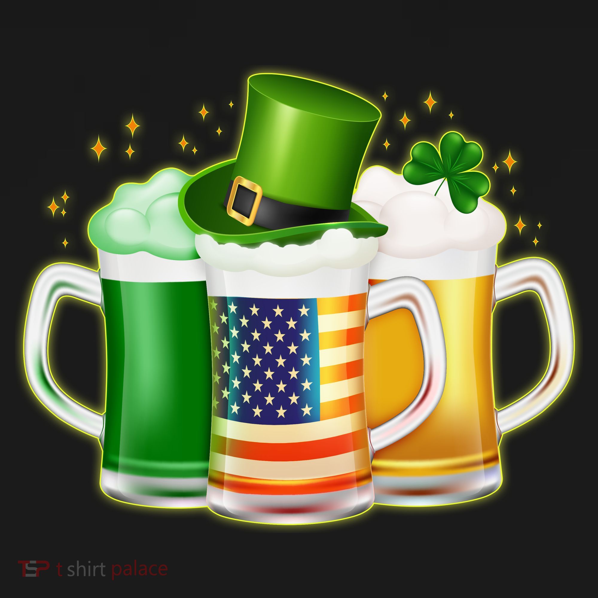 St Patricks Day Usa American Flag Beers Tank Top