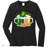 St Patricks Day Usa American Flag Beers Women's Long Sleeve Shirt thumb 0