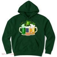 St Patricks Day Usa American Flag Beers Hoodie thumb 0