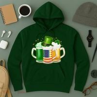 St Patricks Day Usa American Flag Beers Hoodie thumb 3