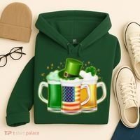 St Patricks Day Usa American Flag Beers Hoodie thumb 4
