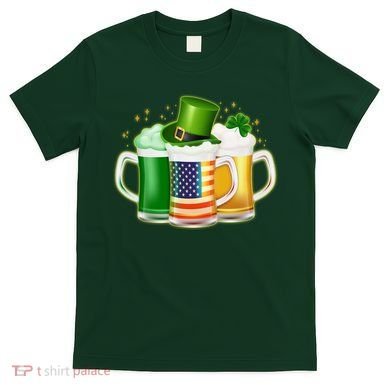 St Patricks Day Usa American Flag Beers T-Shirt