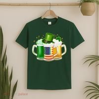 St Patricks Day Usa American Flag Beers T-Shirt thumb 2