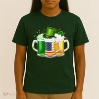 St Patricks Day Usa American Flag Beers T-Shirt thumb 4