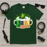 St Patricks Day Usa American Flag Beers T-Shirt thumb 5
