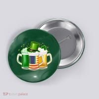 St Patricks Day Usa American Flag Beers Button thumb 0
