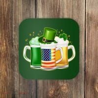 St Patricks Day Usa American Flag Beers Coaster thumb 0