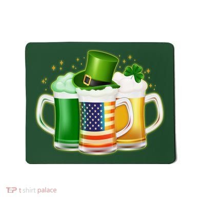 St Patricks Day Usa American Flag Beers Mousepad