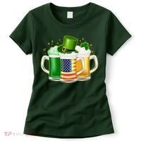 St Patricks Day Usa American Flag Beers Women's T-Shirt thumb 0