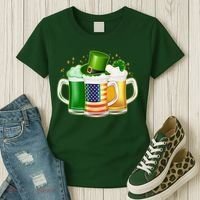 St Patricks Day Usa American Flag Beers Women's T-Shirt thumb 3