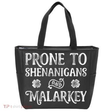 St Patricks Day, Prone To Shenanigans And Malarkey, Funny St Patricks Day Tote Bag