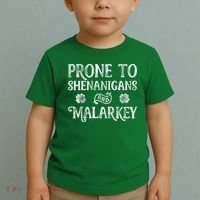 St Patricks Day, Prone To Shenanigans And Malarkey, Funny St Patricks Day Toddler T-Shirt thumb 2