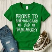 St Patricks Day, Prone To Shenanigans And Malarkey, Funny St Patricks Day Women's T-Shirt thumb 3
