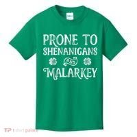 St Patricks Day, Prone To Shenanigans And Malarkey, Funny St Patricks Day Kids T-Shirt thumb 0
