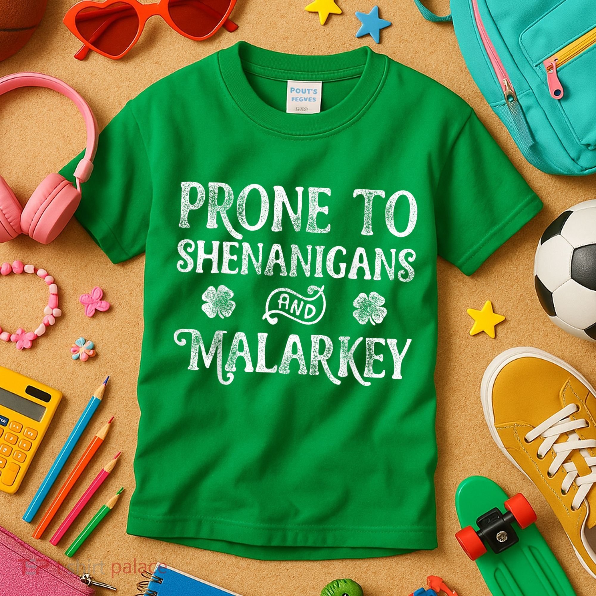 St Patricks Day, Prone To Shenanigans And Malarkey, Funny St Patricks Day Kids T-Shirt