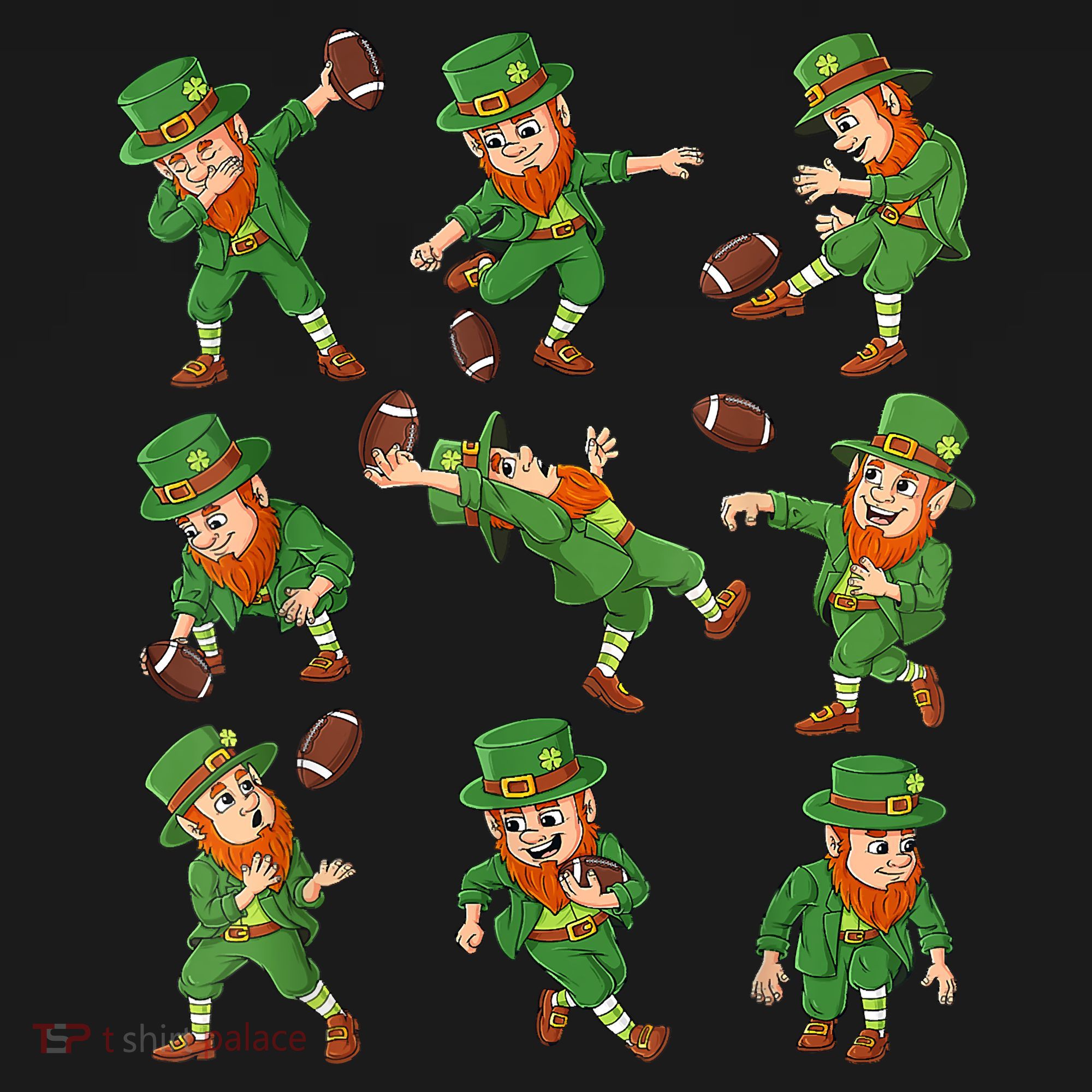 St Patricks Day Leprechaun Football Player Funny Hoodie