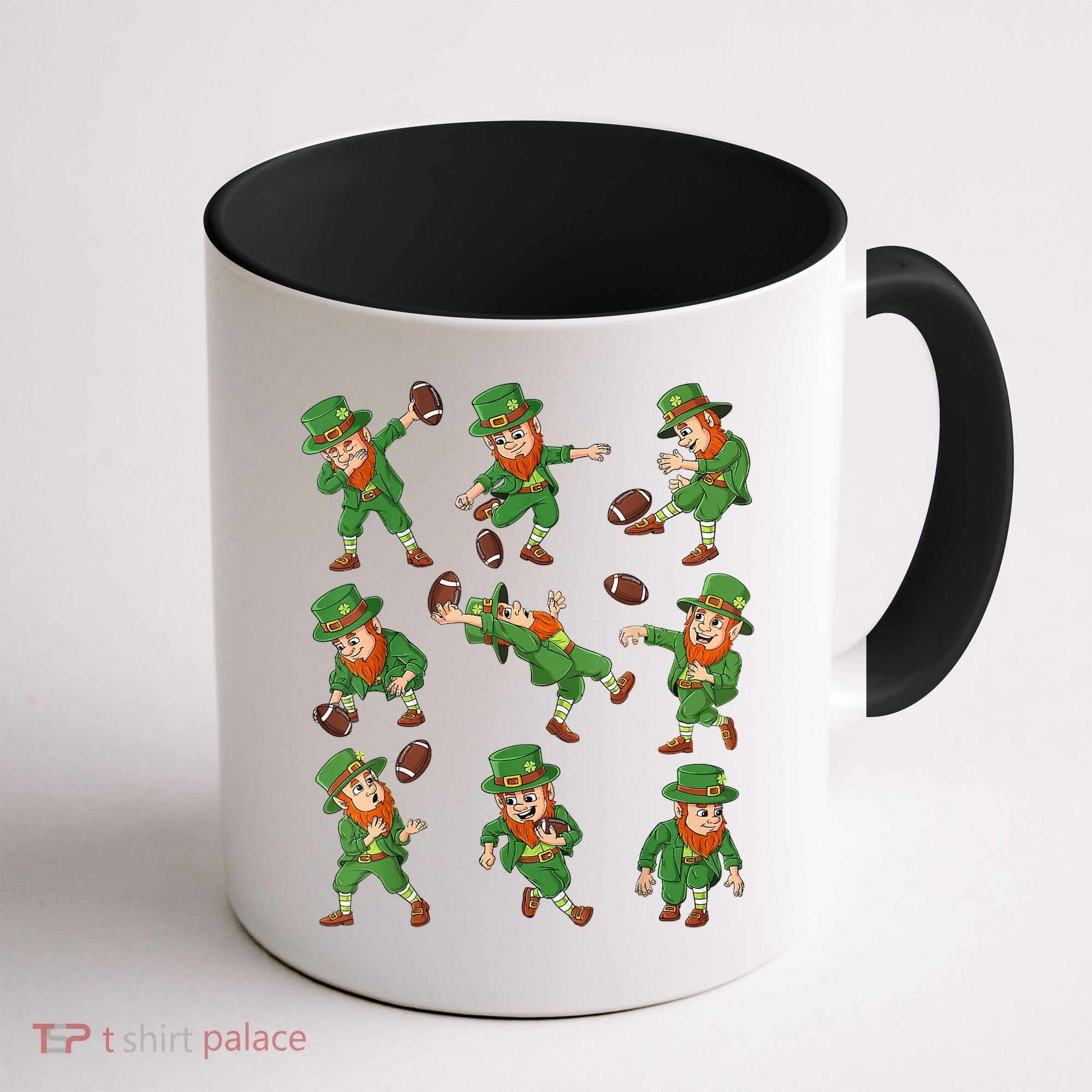 St Patricks Day Leprechaun Football Player Funny Coffee Mug