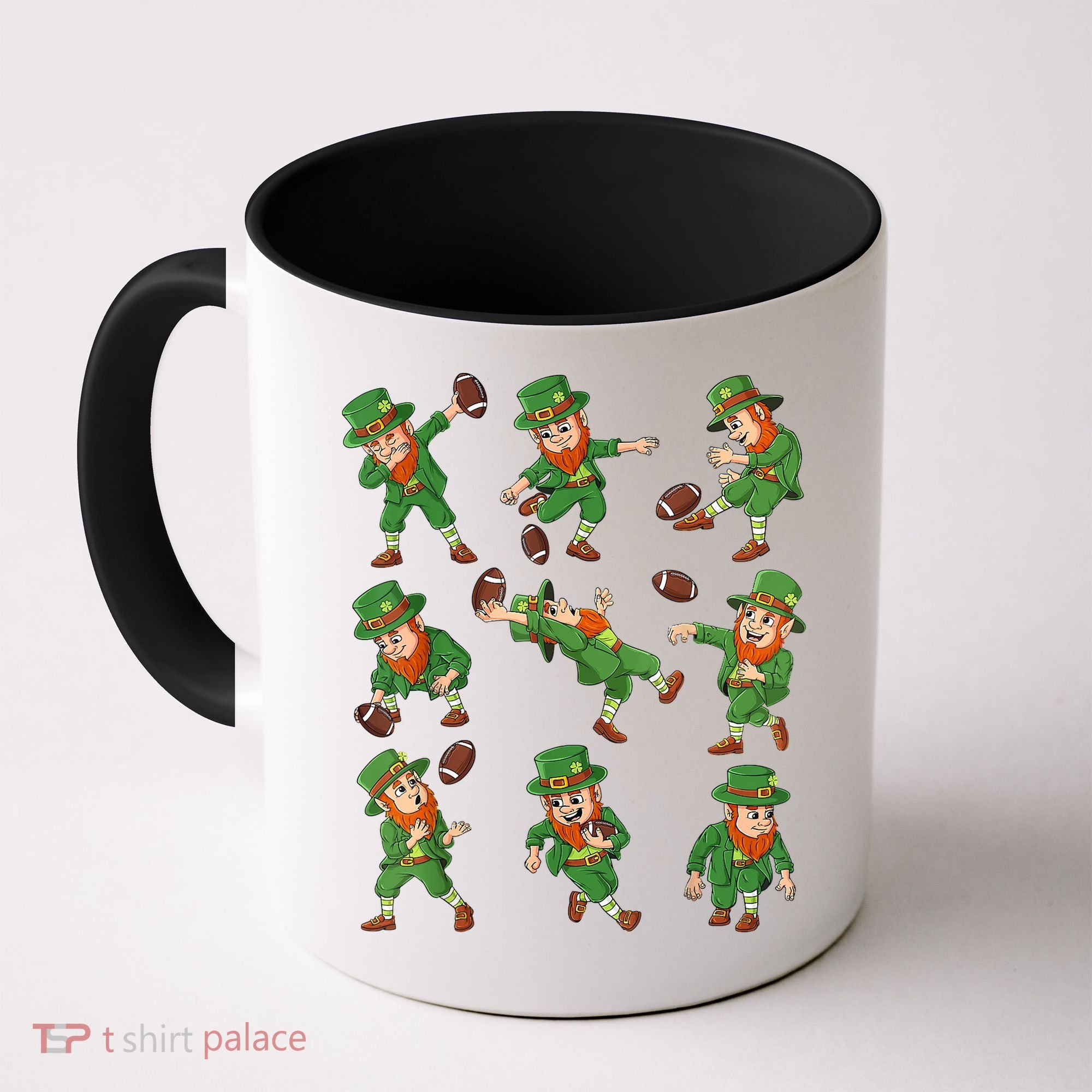 St Patricks Day Leprechaun Football Player Funny Coffee Mug
