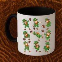 St Patricks Day Leprechaun Football Player Funny Coffee Mug thumb 2