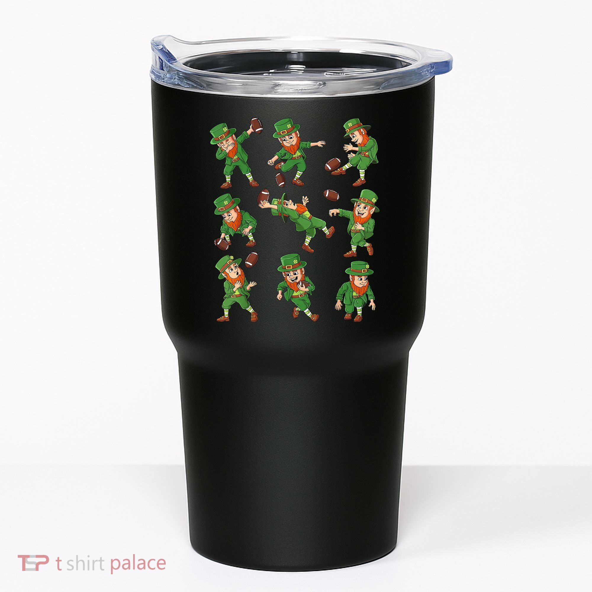 St Patricks Day Leprechaun Football Player Funny Tumbler