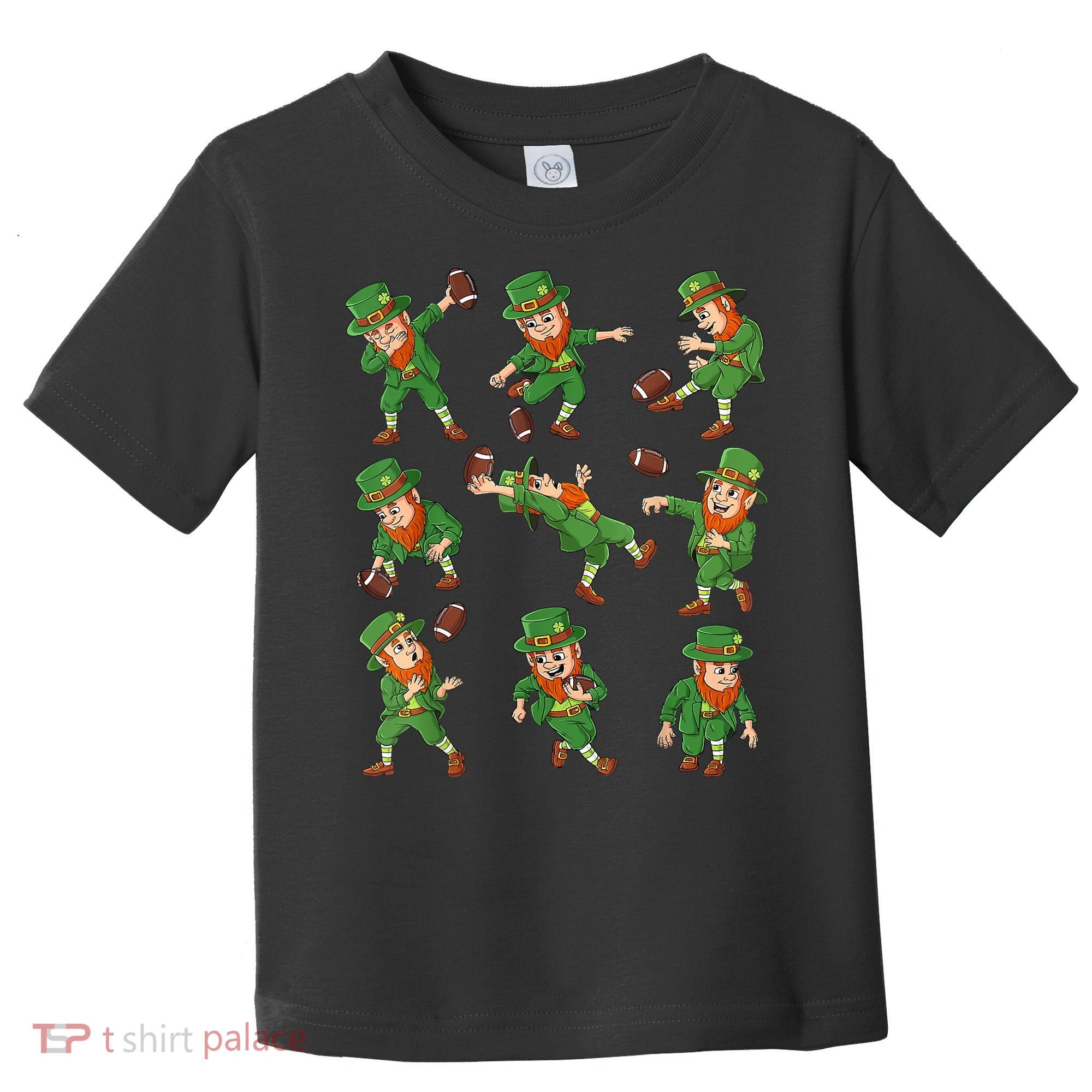 St Patricks Day Leprechaun Football Player Funny Toddler T-Shirt