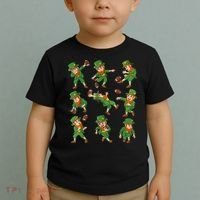 St Patricks Day Leprechaun Football Player Funny Toddler T-Shirt thumb 2