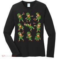 St Patricks Day Leprechaun Football Player Funny Women's Long Sleeve Shirt thumb 0